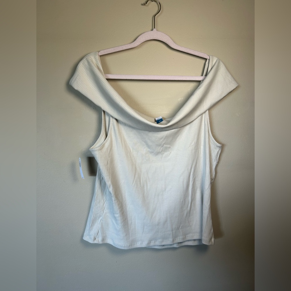 Elegant Cream Off-Shoulder Women's Top